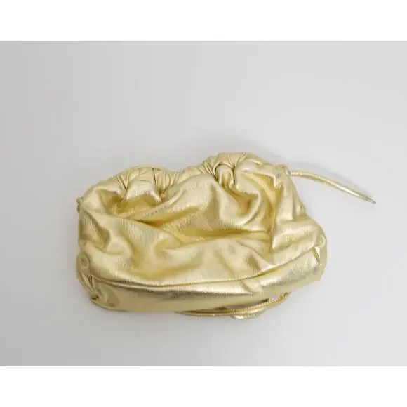 Mansur Gavriel Mini Cloud Metallic Leather Clutch in Gold - Picture 5 of 10